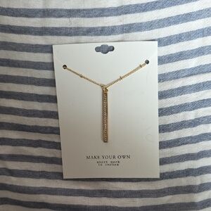 Kohl's Gold Bar Pendant Necklace with Clear Stones